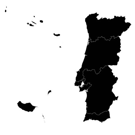 Map of regions of Portugal. Vector illustration.のイラスト素材