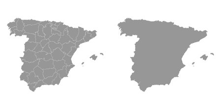 Spain map with administrative divisions. Vector illustration.のイラスト素材