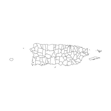 Puerto Rico map with administrative divisions. Vector illustration.のイラスト素材