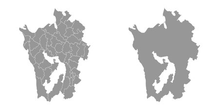 Krasnodar Krai map, administrative division of Russia. Vector illustration.のイラスト素材