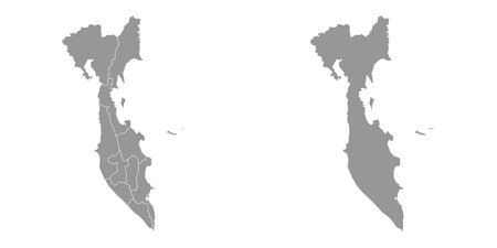 Kamchatka Krai map, administrative division of Russia. Vector illustration.のイラスト素材