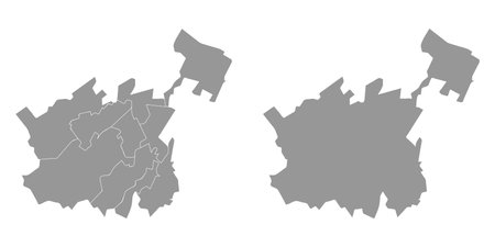 North Ossetia Alania map, administrative division of Russia. Vector illustration.のイラスト素材