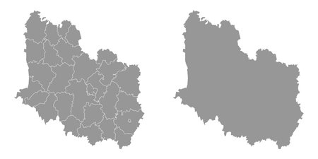 Penza Oblast map, administrative division of Russia. Vector illustration.のイラスト素材