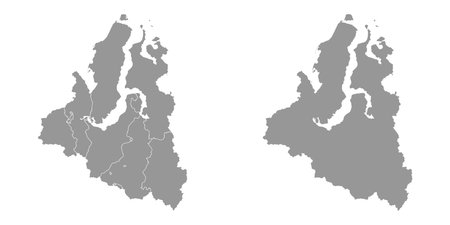 Yamalo Nenets Autonomous Okrug map, administrative division of Russia. Vector illustration.のイラスト素材