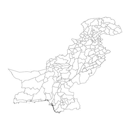 Pakistan map with administrative division. Vector illustration.のイラスト素材