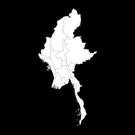 Myanmar map with administrative divisions. Vector illustration.のイラスト素材