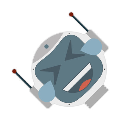 Robot face laughs with tears. Vector illustration.のイラスト素材