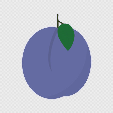 Cartoon blue violet plum. Vector illustration.のイラスト素材