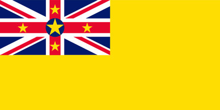 Niue flag, official colors and proportion. Vector illustration.のイラスト素材