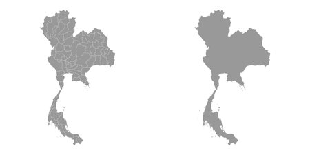 Thailand map with administrative divisions. Vector illustration.のイラスト素材