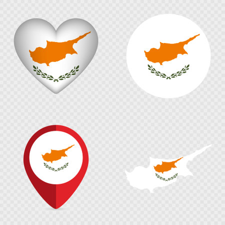 Republic of Cyprus Flag Icons Pack. Vector illustration.のイラスト素材