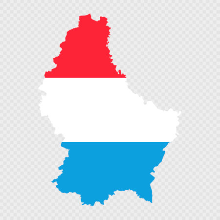 Luxembourg map silhouette with flag.のイラスト素材