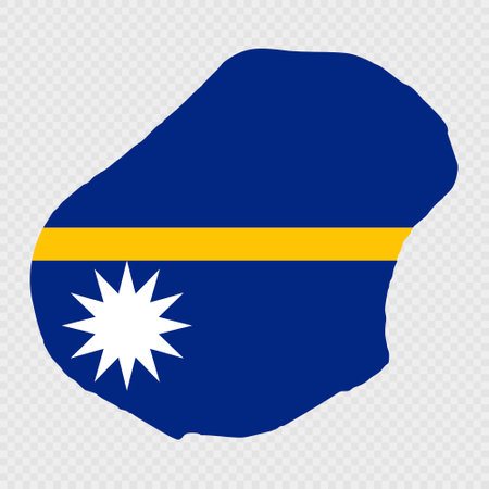 Nauru map silhouette with flag.のイラスト素材