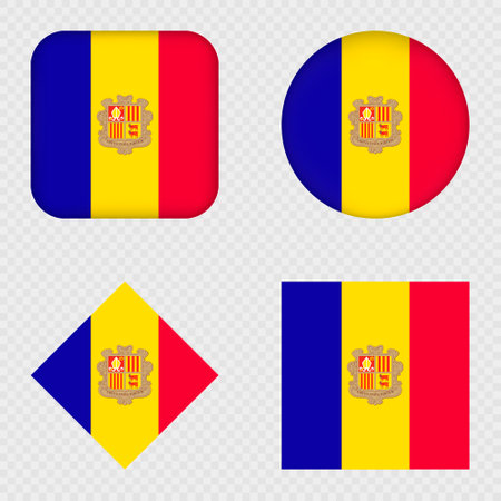 Andorra Flag Icons Pack. Vector illustration.のイラスト素材