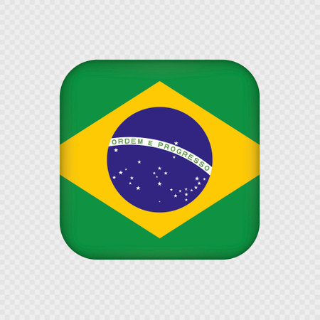 Brazil square flag with gradient. Vector illustration.のイラスト素材