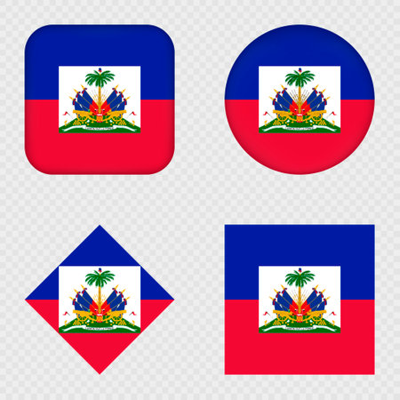 Haiti Flag Icons Pack. Vector illustration.のイラスト素材