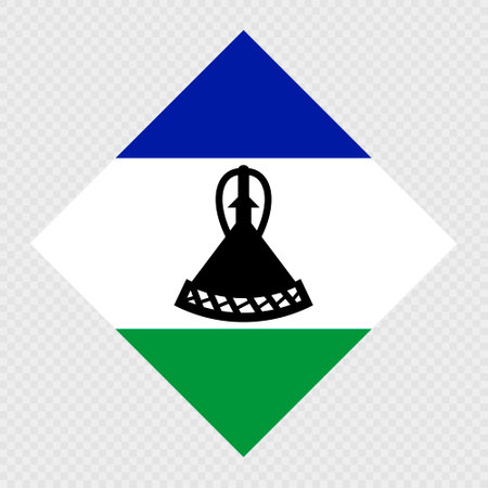 Lesotho rhombus flag. Vector illustration.のイラスト素材