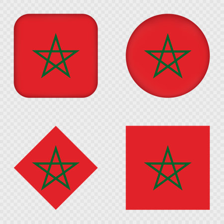 Morocco Flag Icons Pack. Vector illustration.のイラスト素材