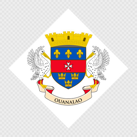 Saint Barthelemy rhombus flag. Vector illustration.のイラスト素材