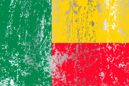 Benin flag with grunge effect.のイラスト素材
