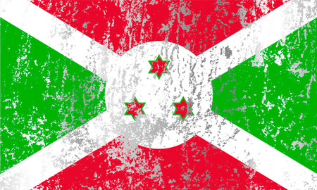 Burundi flag with grunge effect.のイラスト素材