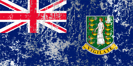 British Virgin Islands flag with grunge effect.のイラスト素材