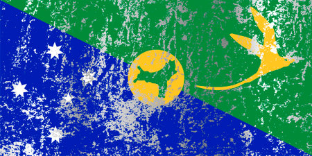 Christmas Island flag with grunge effect.のイラスト素材