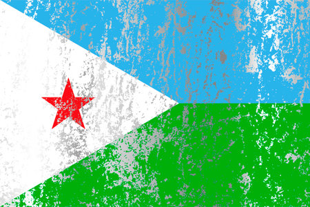 Djibouti flag with grunge effect.のイラスト素材