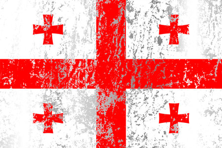 Georgia flag with grunge effect.のイラスト素材
