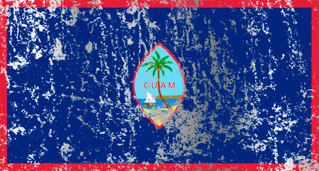 Guam flag with grunge effect.のイラスト素材