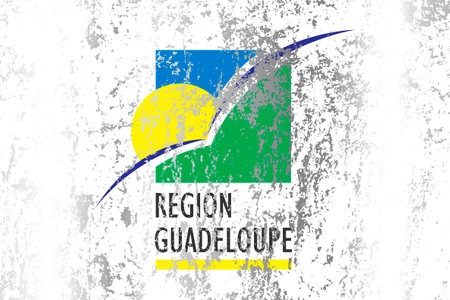 Guadeloupe flag with grunge effect.のイラスト素材