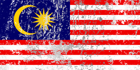 Malaysia flag with grunge effect.のイラスト素材