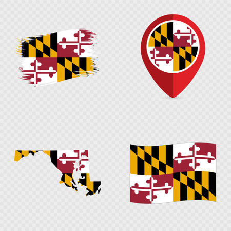 Maryland State Flag Icon Set.のイラスト素材