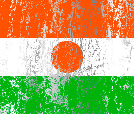 Nigeria flag with grunge effect.のイラスト素材