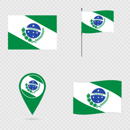Parana Flag Set, State of Brazil.のイラスト素材