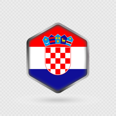 Croatia flag icon in hexagon shape.のイラスト素材