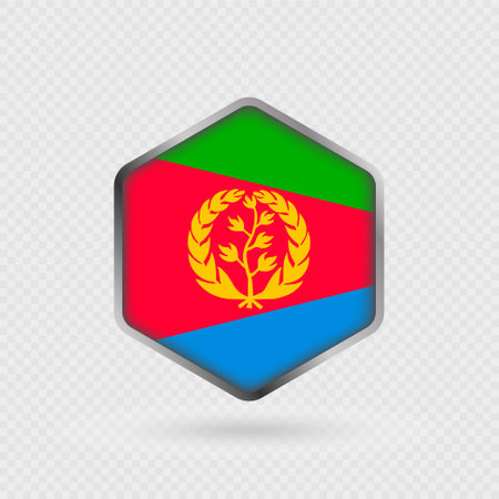 Eritrea flag icon in hexagon shape.のイラスト素材
