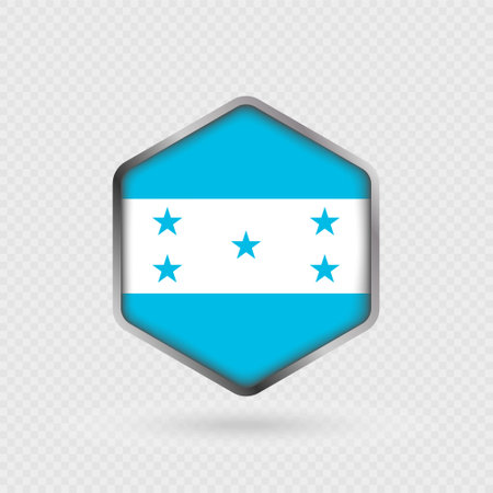 Honduras Flag Icon in Hexagon Shape.のイラスト素材