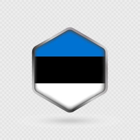 Estonia flag icon in hexagon shape.のイラスト素材