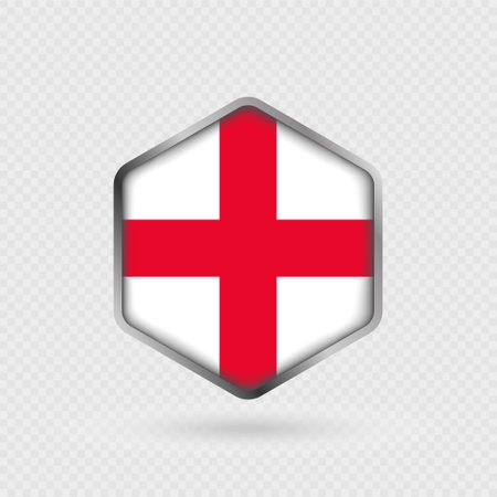 England flag icon in hexagon shape.のイラスト素材