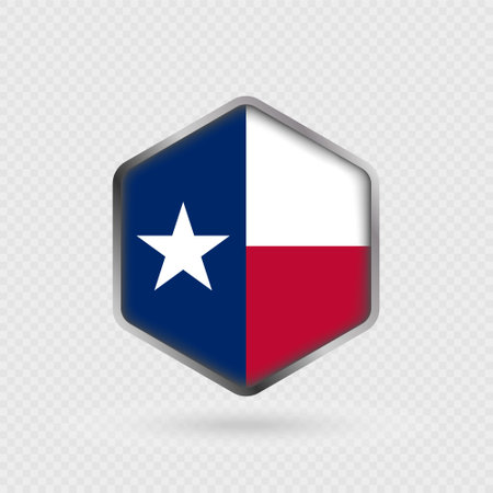 Texas State Flag Icon in Hexagon Shape.のイラスト素材