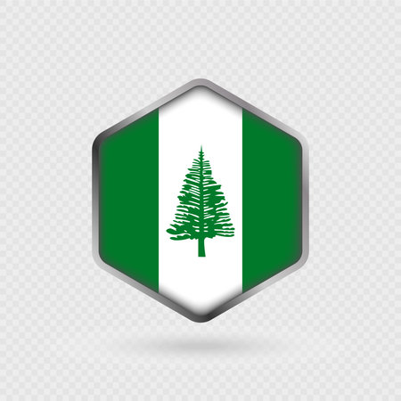Norfolk Island Flag Icon in Hexagon Shape.のイラスト素材