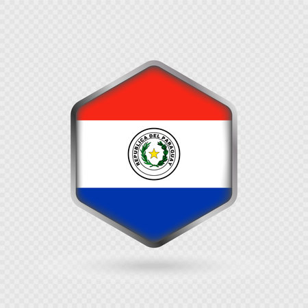 Paraguay Flag Icon in Hexagon Shape.のイラスト素材