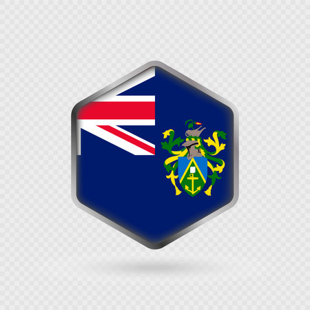 Pitcairn Islands Flag Icon in Hexagon Shape.のイラスト素材