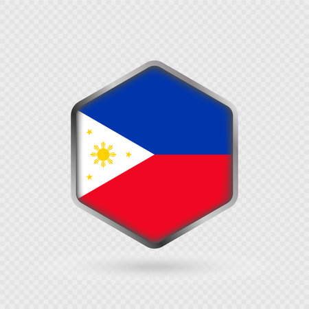 Philippines Flag Icon in Hexagon Shape.のイラスト素材