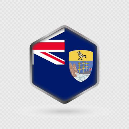 Saint Helena Flag Icon in Hexagon Shape.のイラスト素材