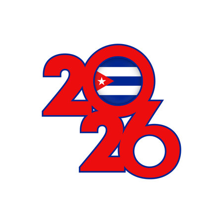 2026 banner with Cuba flag inside.のイラスト素材