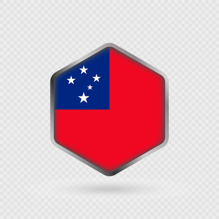 Samoa Flag Icon in Hexagon Shape.のイラスト素材