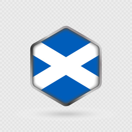Scotland Flag Icon in Hexagon Shape.のイラスト素材