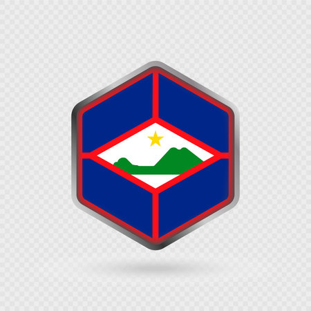 Sint Eustatius Flag Icon in Hexagon Shape.のイラスト素材